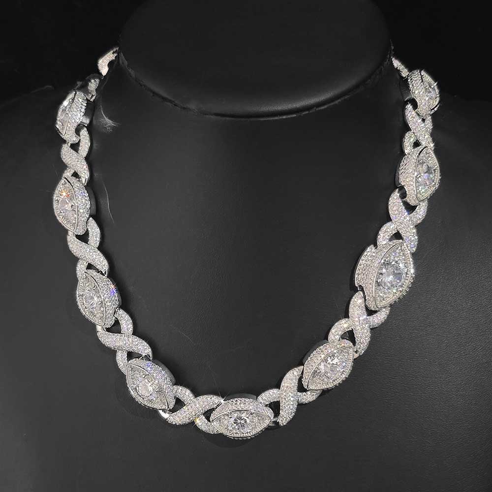 Men Accessories Evil Eye - Bransoletka Naszyjnik Łańcuch Kubański 15MM z