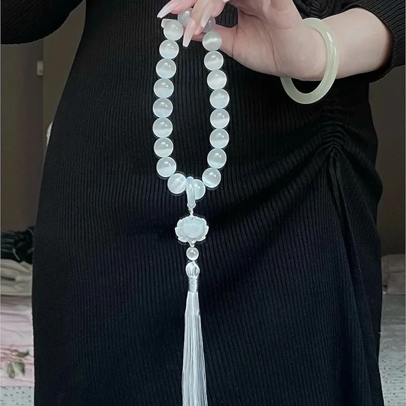 Bead Bracelet Men - Kocie oko kamień 12mm koraliki Lotus