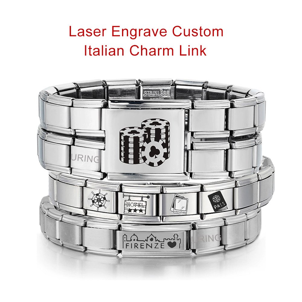 Bead Bracelet Men - URING dostosowane grawerowanie laserowe włoski urok