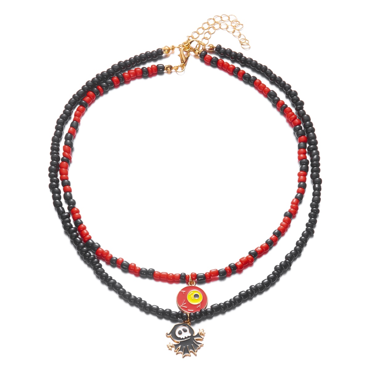 Men Accessories Evil Eye - Naszyjnik z podwójną warstwą ochrony przed