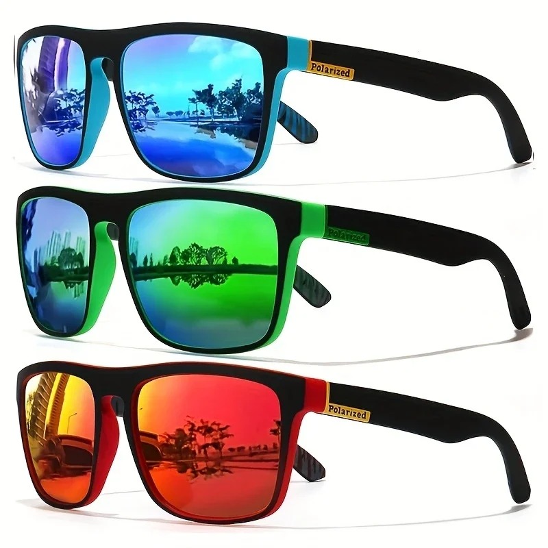 Sunglasses Polarized Men - Okulary przeciwsłoneczne kwadratowe w stylu vintage,