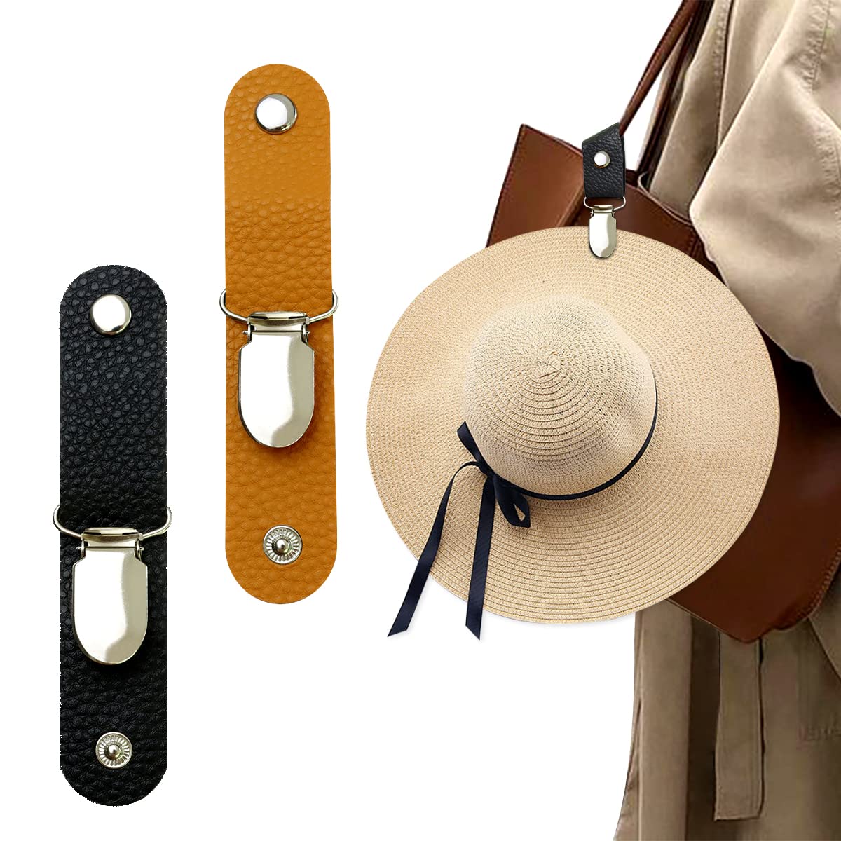 Men'S Accessories Holder - Klips do kapelusza ze skóry PU