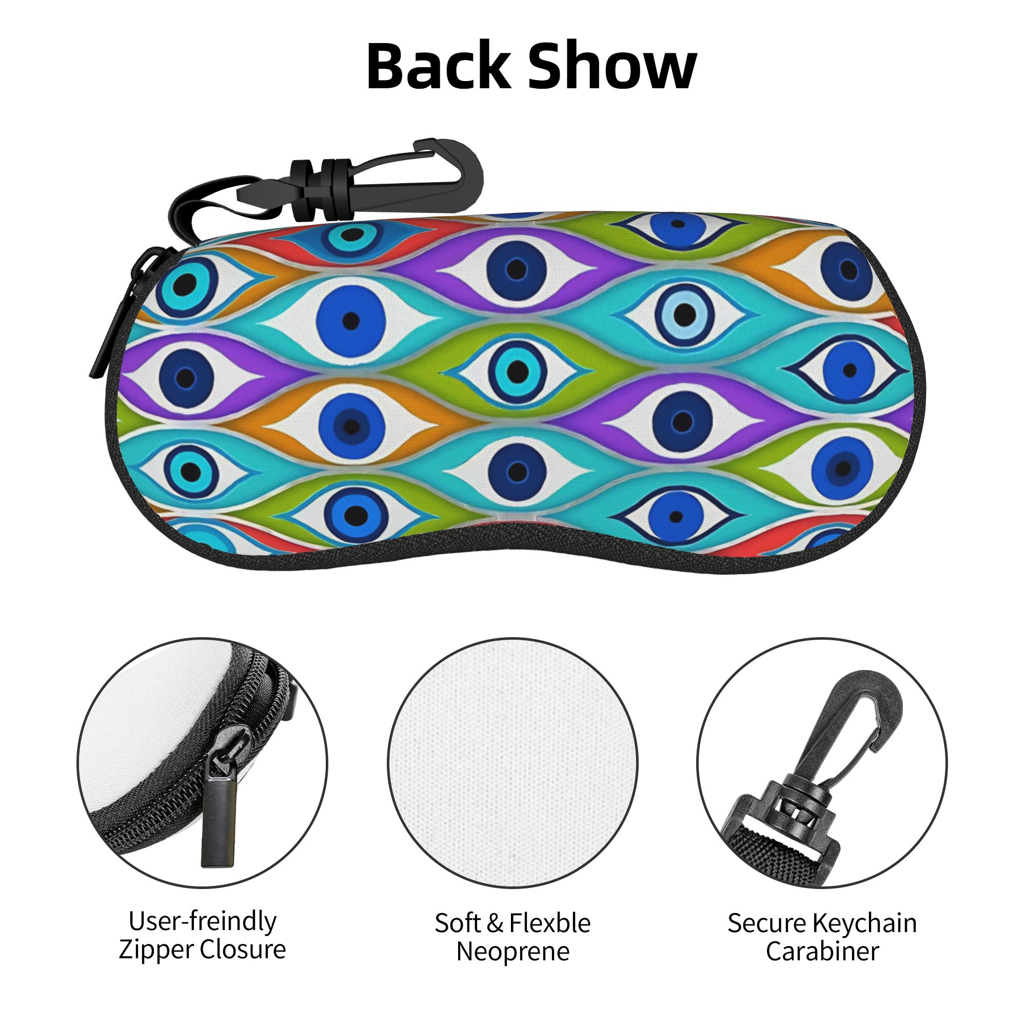 Kolorowe etui na okulary z mot – Men Accessories Evil Eye recenzja i cena