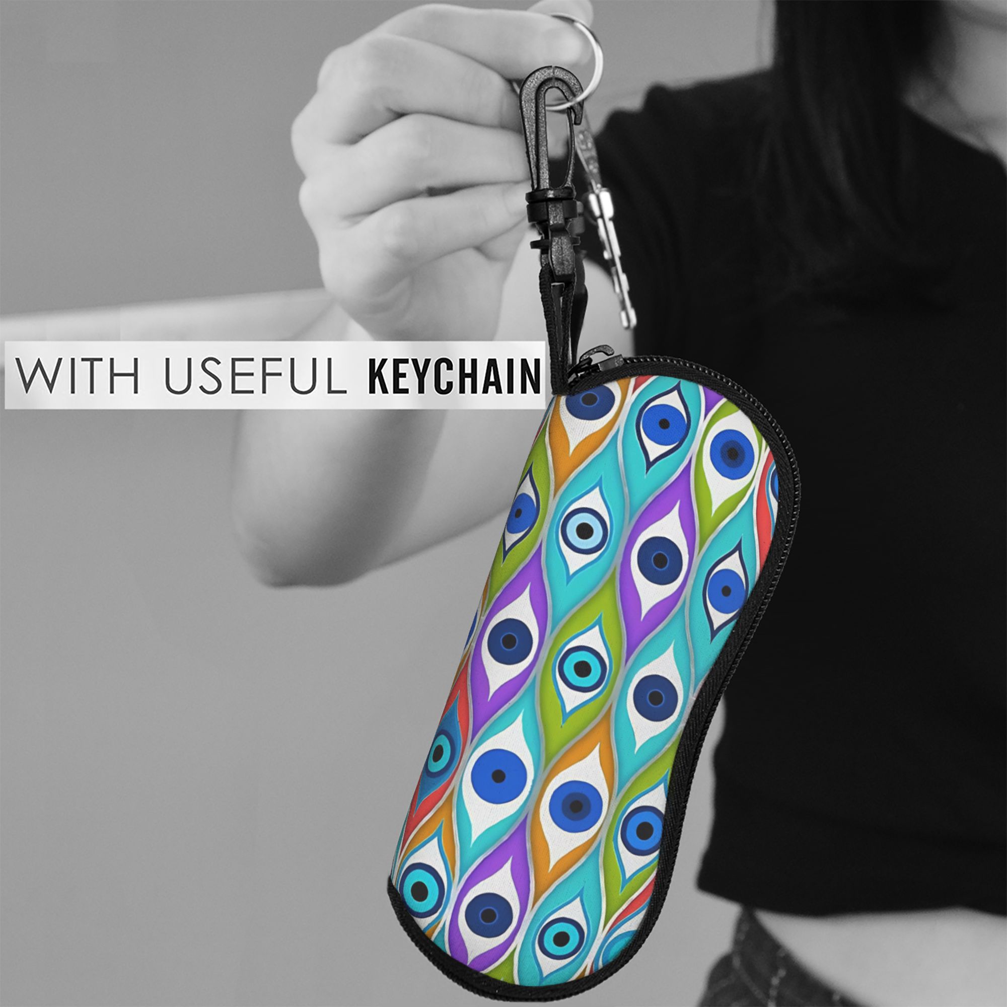 Kolorowe etui na okulary z mot – Men Accessories Evil Eye recenzja i cena