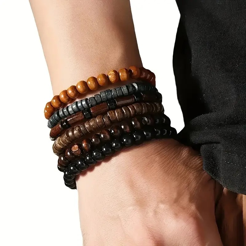 41 sztuk naturalne drewno elas – Bead Bracelet Men recenzja i cena