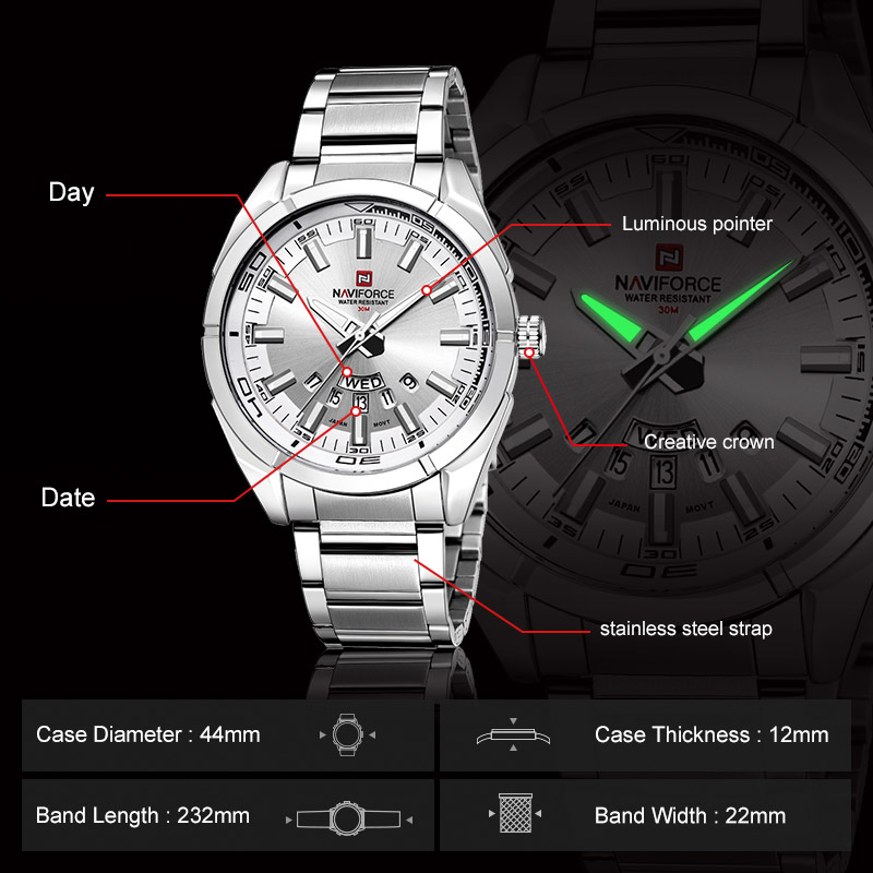 Zegarki męskie marki NAVIFORCE – Men'S Accessories Display recenzja i cena